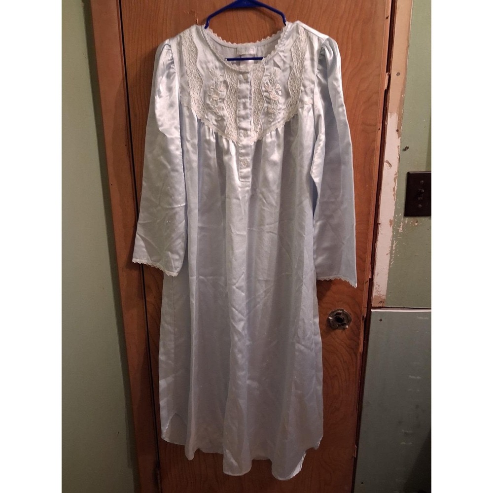 Heavinly Bodies Y2K Lingerie Dress 1990's Cottagecore Satin W/ Lace Trim...